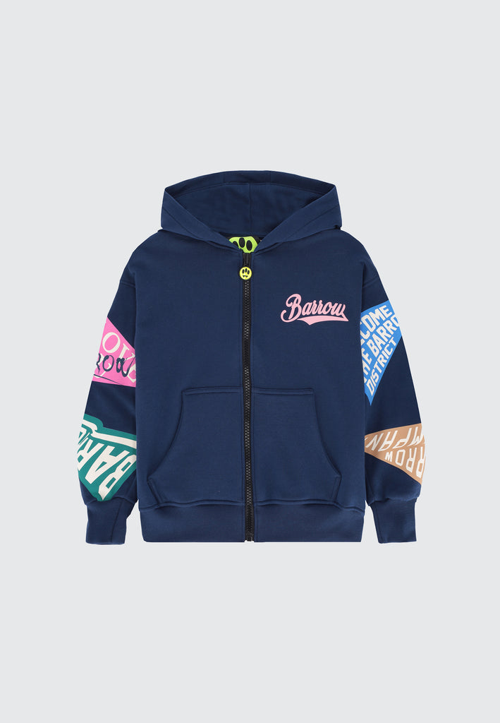 BARROW KIDS HOODIE CON ZIP PATCHES