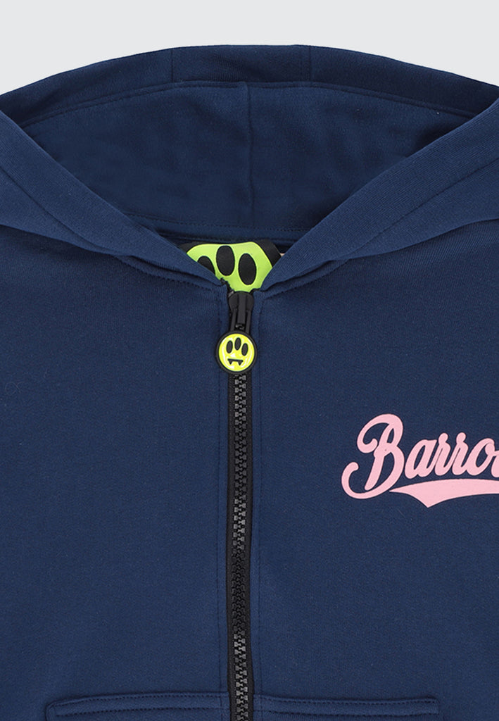 BARROW KIDS HOODIE CON ZIP PATCHES