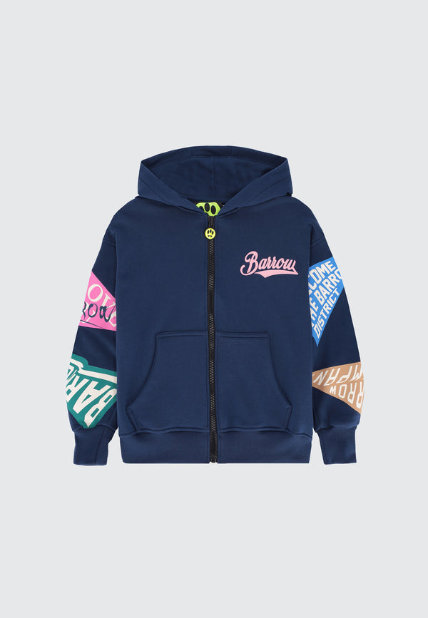 BARROW KIDS HOODIE CON ZIP PATCHES