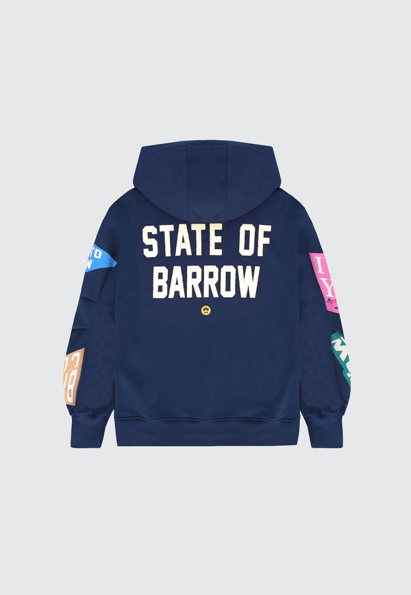 BARROW KIDS HOODIE CON ZIP PATCHES