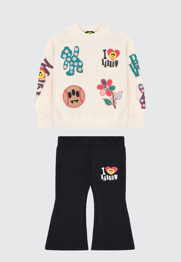 BARROW BABY SET FELPA E FLARE LEGGINS