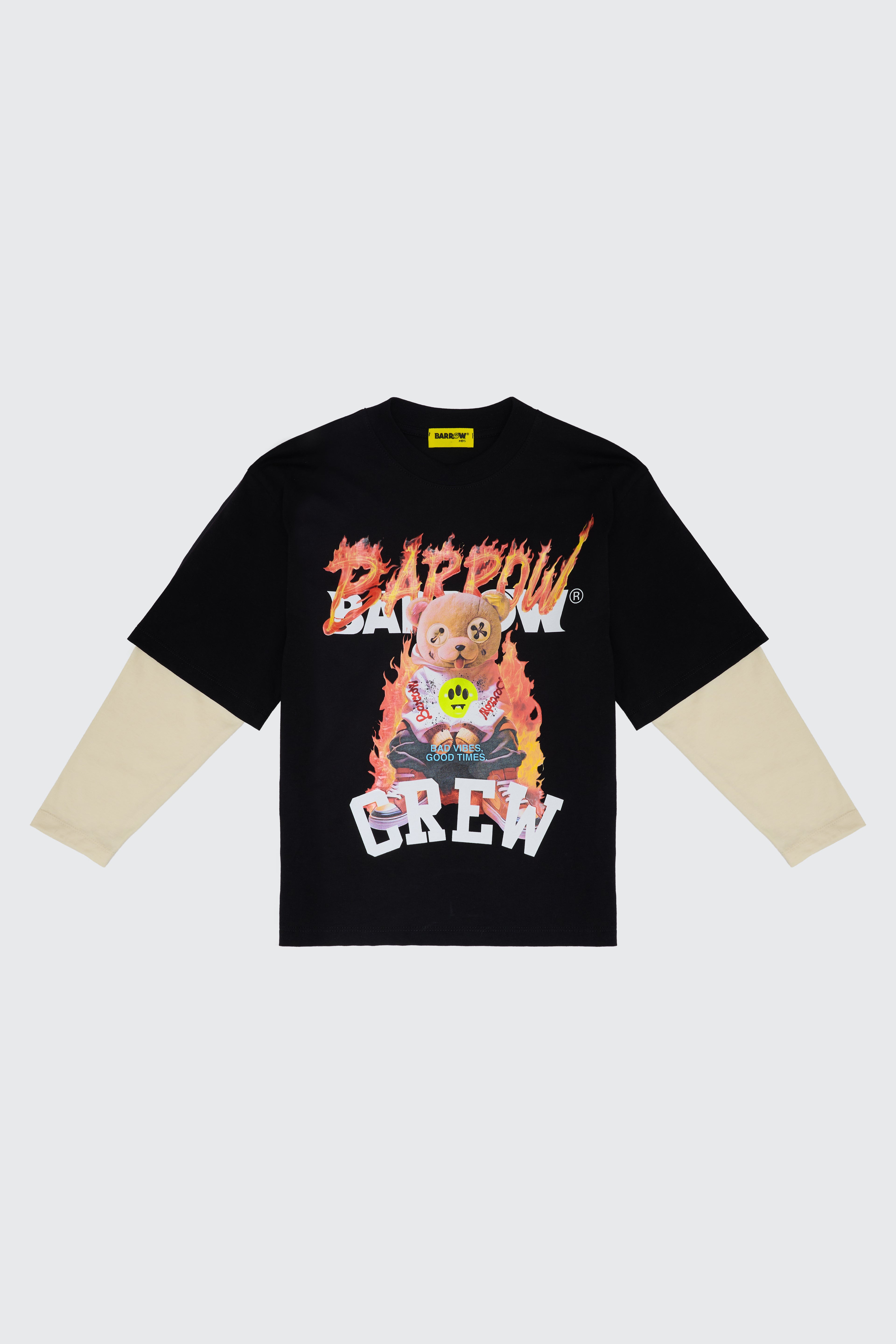 DOUBLE SLEEVE EFFECT TEDDY T-SHIRT