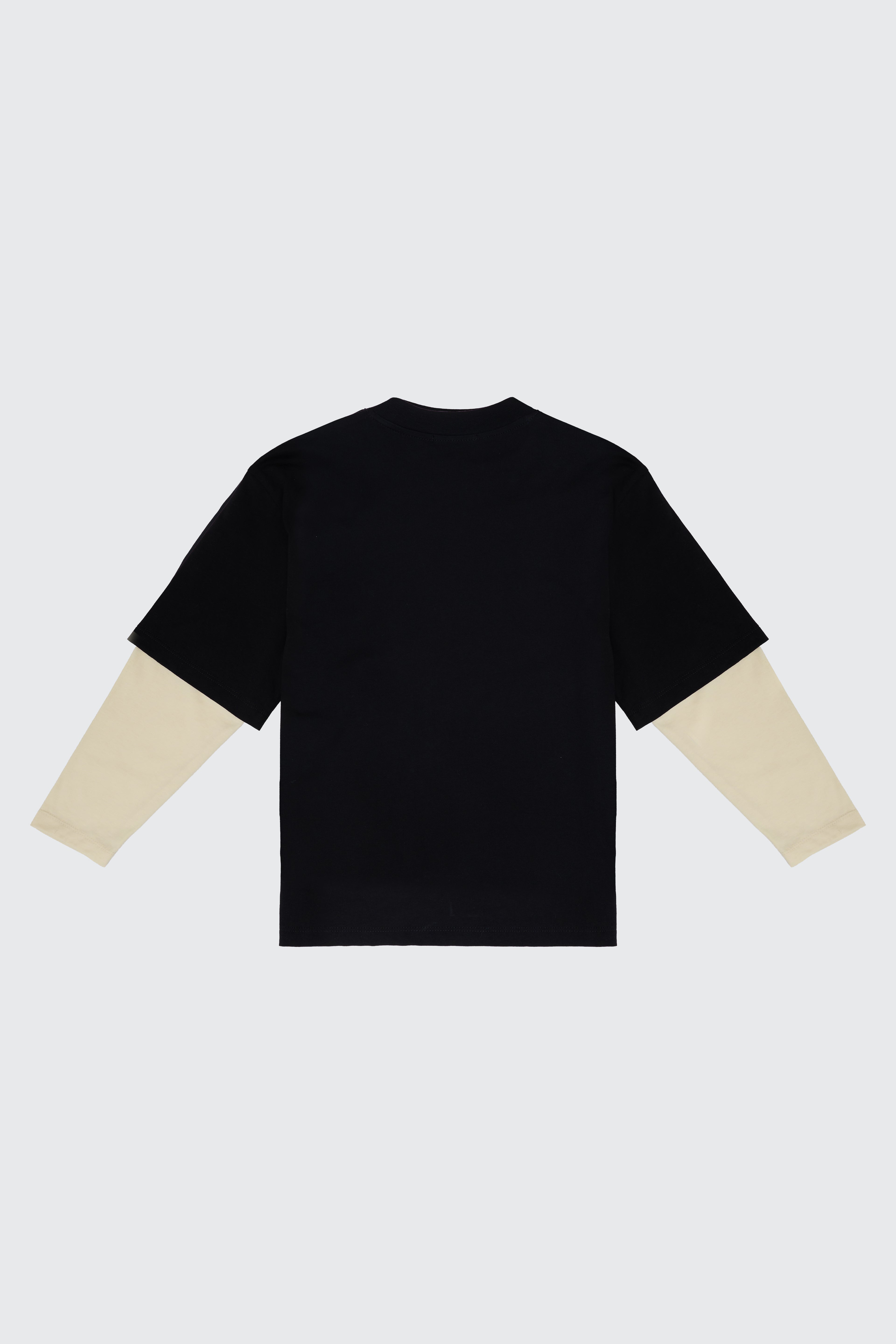 DOUBLE SLEEVE EFFECT TEDDY T-SHIRT