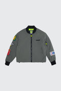 CAZADORA BOMBER PLUMAS PARCHE LOGO