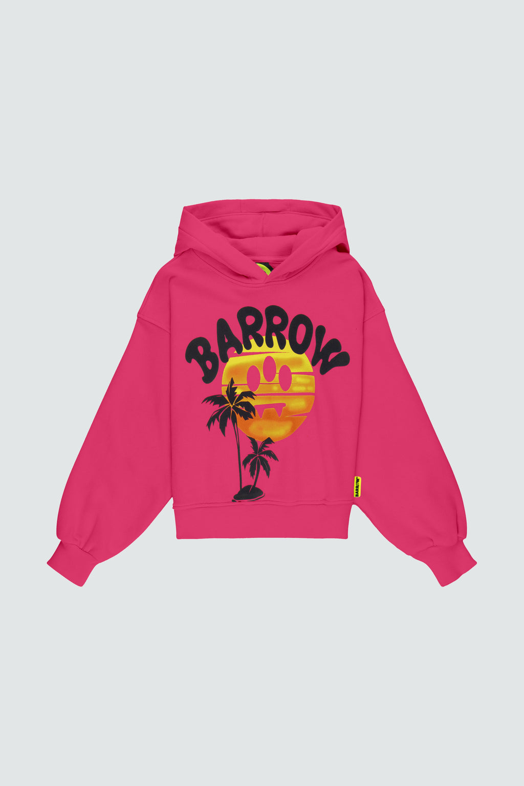 Barrow Kids felpa fucsia con cappuccio sunset logo