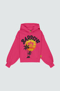 Barrow Kids felpa fucsia con cappuccio sunset logo