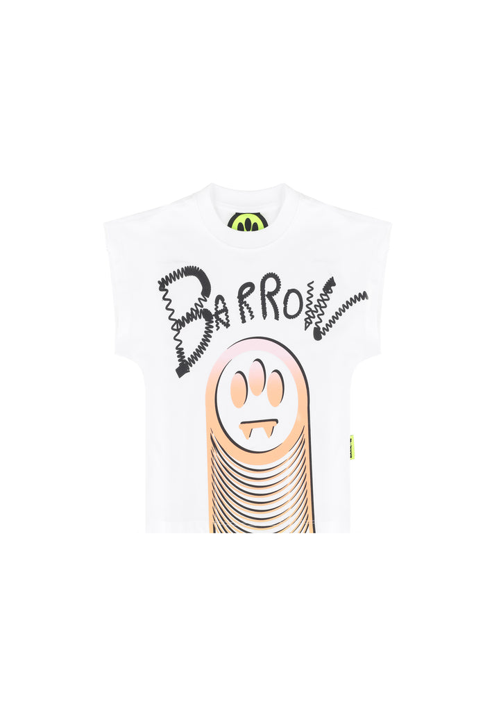 BARROW KIDS CROPPED T-SHIRT SMILEY