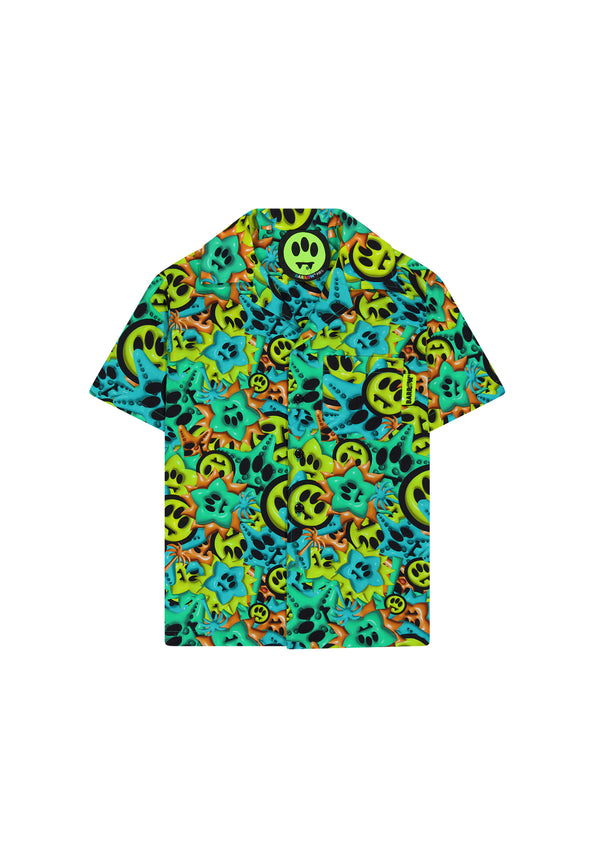 BARROW KIDS CAMICIA IN POPELINE MULTIPRINT