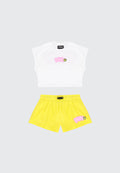 BOBBLE CROP TOP/SHORTS SET