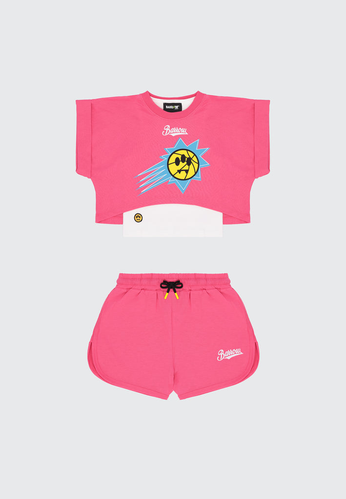 SET CROPPED T-SHIRT/SHORTS LOVE TEAM