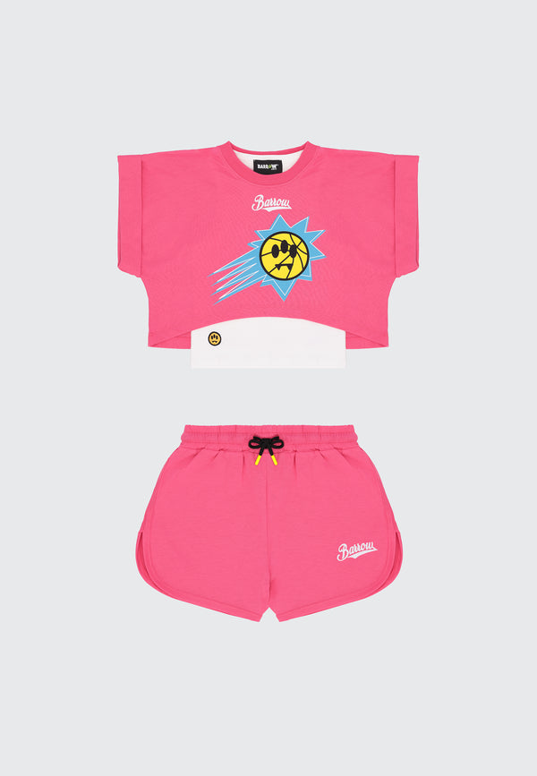 SET CROPPED T-SHIRT/SHORTS LOVE TEAM