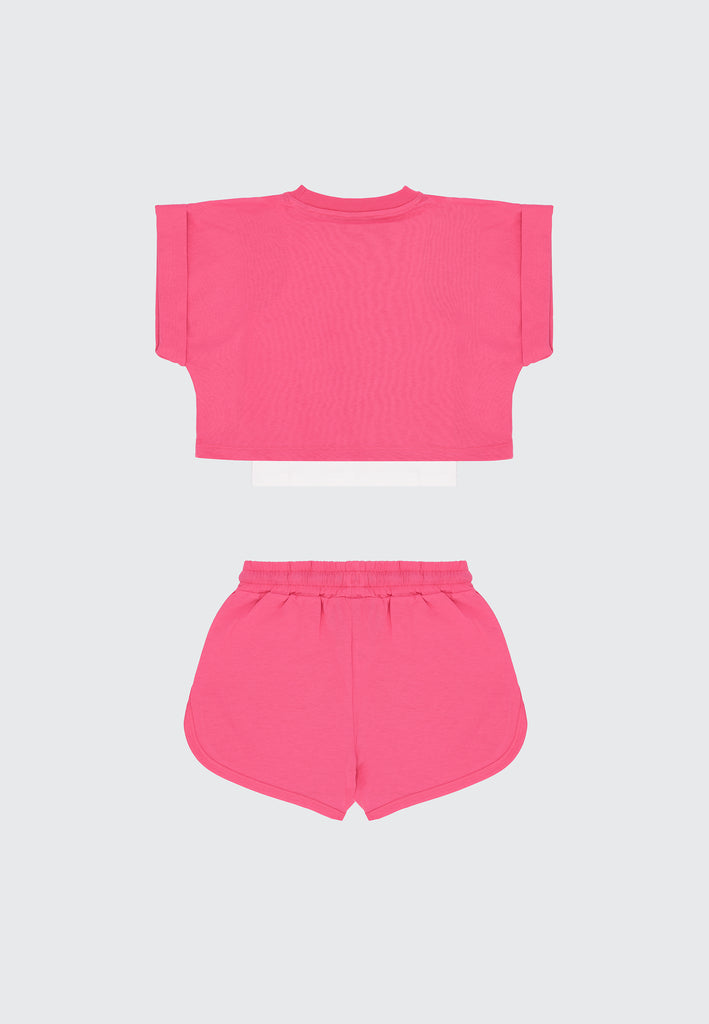 SET CROPPED T-SHIRT/SHORTS LOVE TEAM