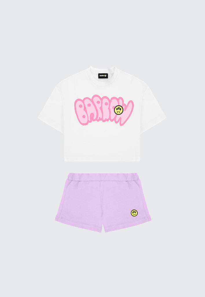 SET NEONATA CROPPED T-SHIRT/SHORTS BOBBLE