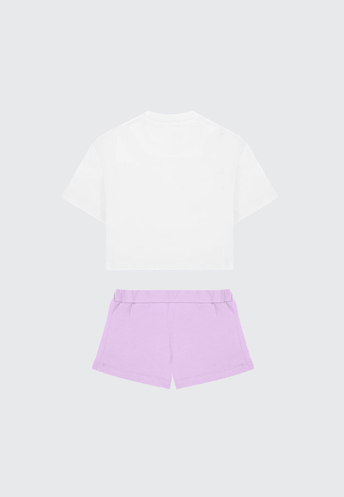 SET NEONATA CROPPED T-SHIRT/SHORTS BOBBLE