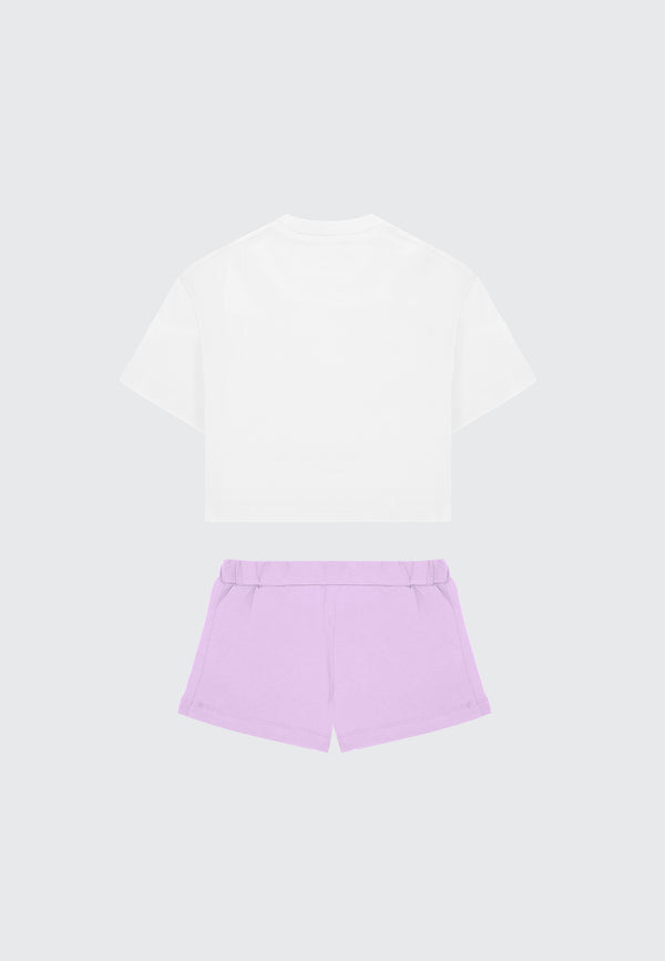 SET NEONATA CROPPED T-SHIRT/SHORTS BOBBLE