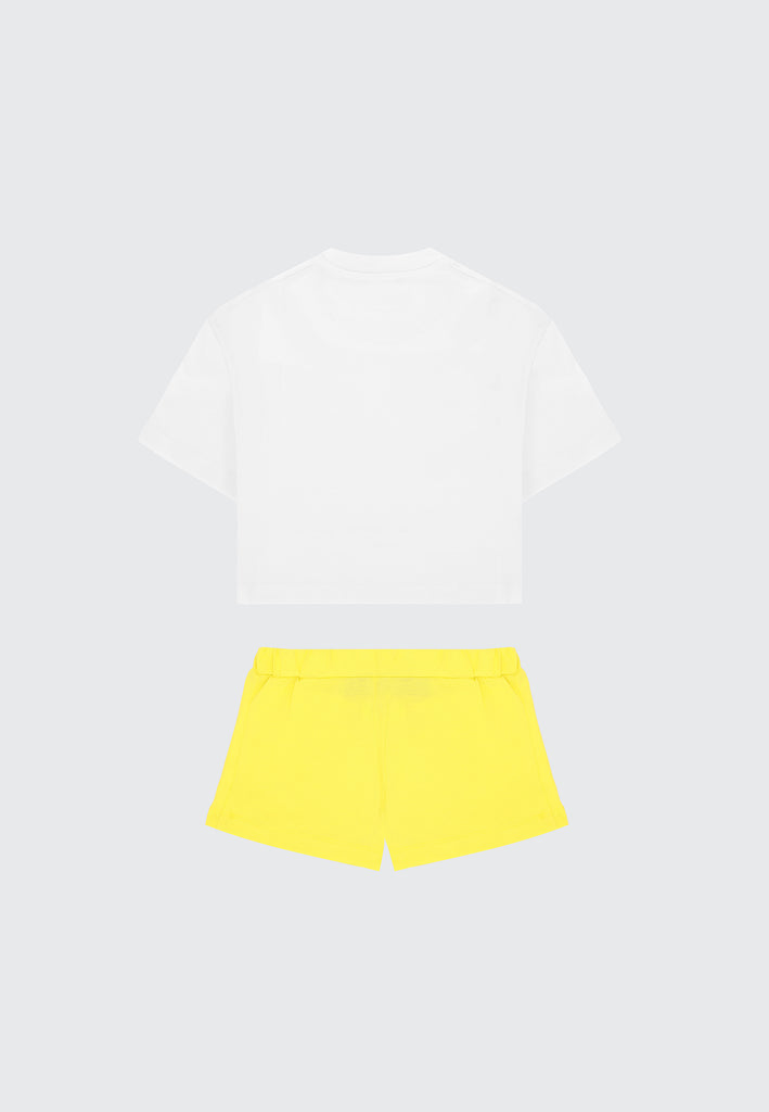 SET NEONATA CROPPED T-SHIRT/SHORTS BOBBLE