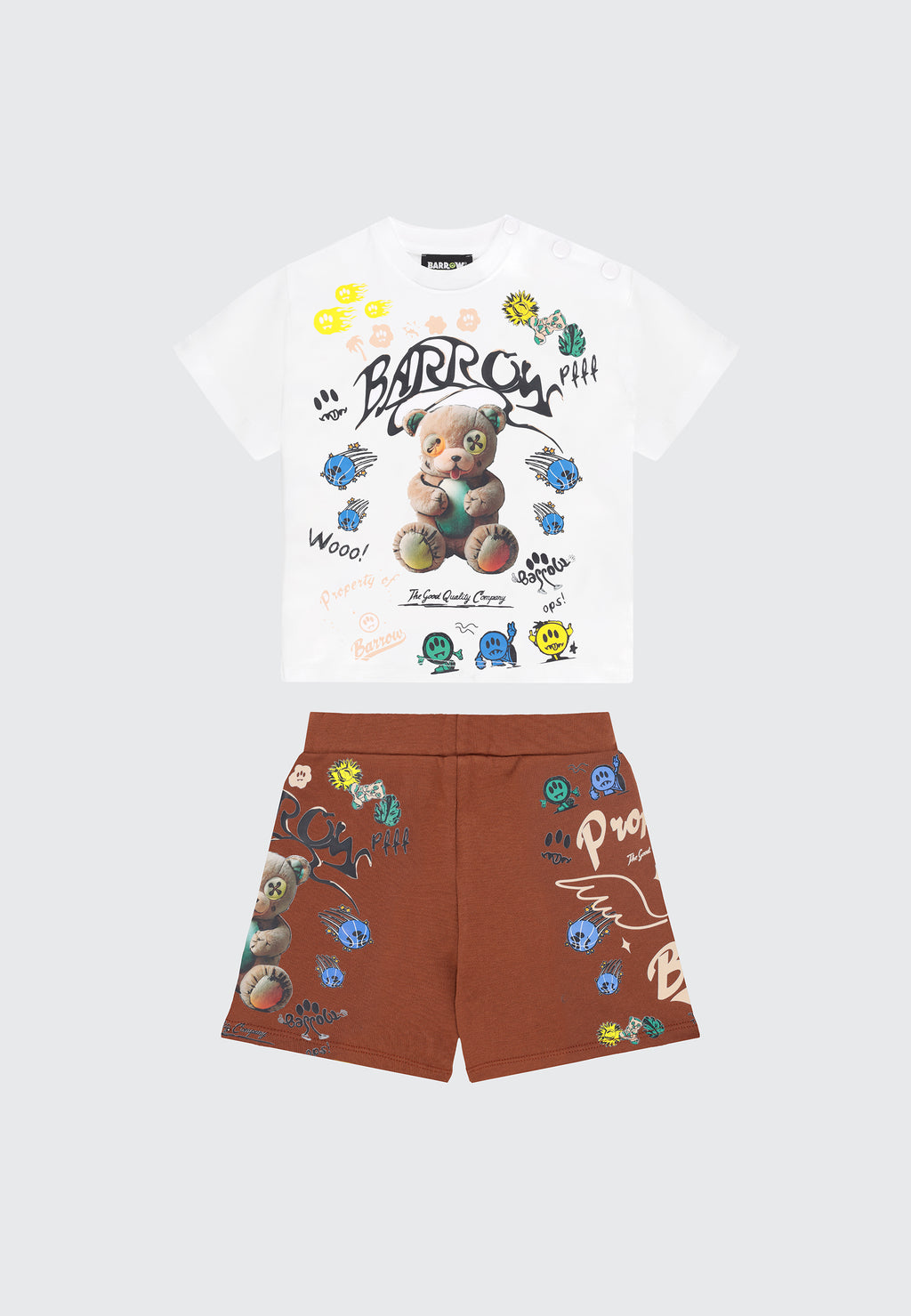 BARROW KIDS SET T-SHIRT/SHORT NEONATO GRAFFITI